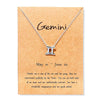 12 Constellation Capricorn Taurus Libra Message Card Jewelry Pendant Necklace Necklaces For Women Birthday Gift