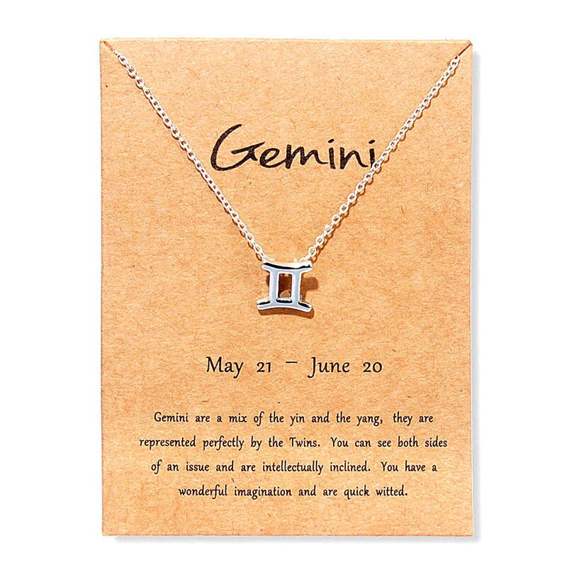 12 Constellation Capricorn Taurus Libra Message Card Jewelry Pendant Necklace Necklaces For Women Birthday Gift