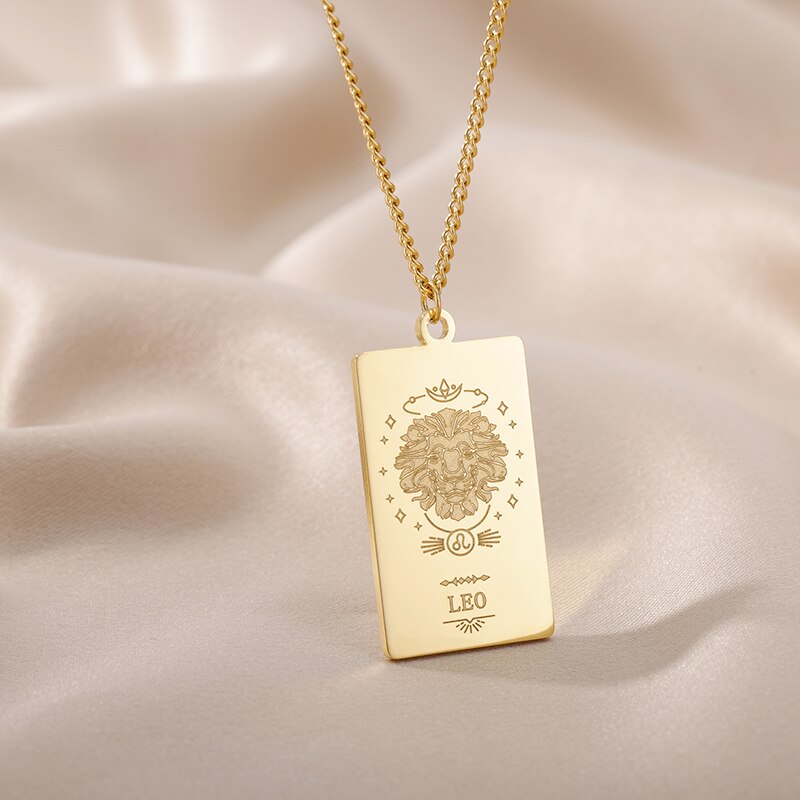 12 Constellation Necklace For Women Stainless Steel Gold  Color Twelve Sign Pendant Necklaces 2023 Trend Aesthetic Jewerly