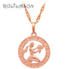 12 Constellation Round Scorpio design glittering Necklace gold tone Fashion Jewelry Necklace & Pendants LN453