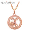 12 Constellation Round Scorpio design glittering Necklace gold tone Fashion Jewelry Necklace & Pendants LN453