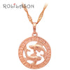 12 Constellation Round Scorpio design glittering Necklace gold tone Fashion Jewelry Necklace & Pendants LN453
