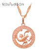 12 Constellation Round Scorpio design glittering Necklace gold tone Fashion Jewelry Necklace & Pendants LN453
