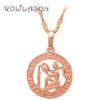 12 Constellation Round Scorpio design glittering Necklace gold tone Fashion Jewelry Necklace & Pendants LN453
