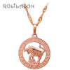 12 Constellation Round Scorpio design glittering Necklace gold tone Fashion Jewelry Necklace & Pendants LN453