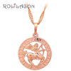 12 Constellation Round Scorpio design glittering Necklace gold tone Fashion Jewelry Necklace & Pendants LN453