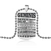 12 Constellation Tag Stainless Steel Necklace Gemini Leo Virgo Cancer Pendant Beads Chain Necklace Jewelry Gifts For BFF