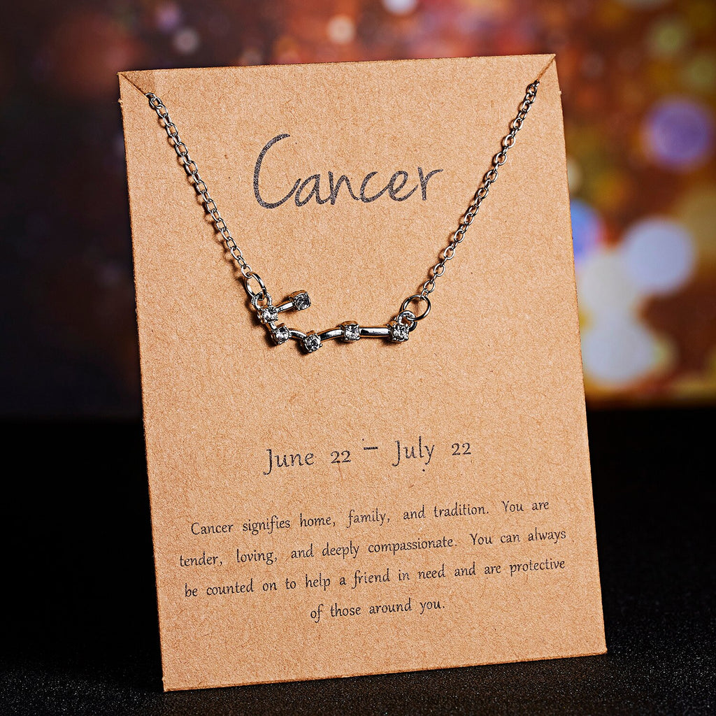 12 Constellation Zodiac Sign Necklace For Women Gold Silver Color Jewelry Leo Libra Aries Pendant Horoscope Necklace Neck Chain