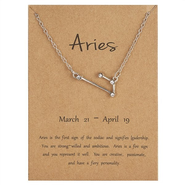 12 Constellation Zodiac Sign Necklace For Women Gold Silver Color Jewelry Leo Libra Aries Pendant Horoscope Necklace Neck Chain