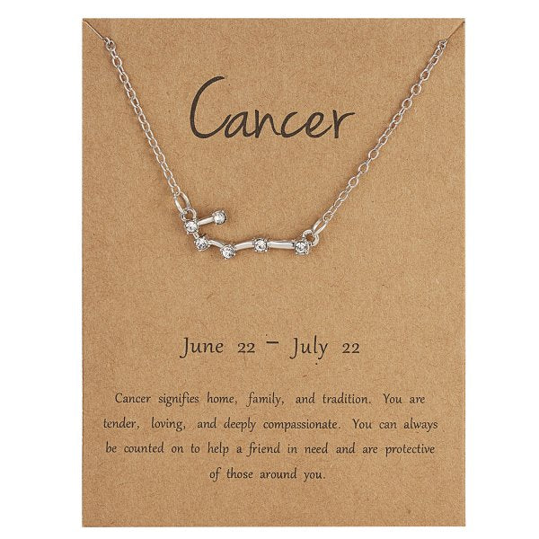 12 Constellation Zodiac Sign Necklace For Women Gold Silver Color Jewelry Leo Libra Aries Pendant Horoscope Necklace Neck Chain