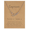 12 Constellation Zodiac Sign Necklace For Women Gold Silver Color Jewelry Leo Libra Aries Pendant Horoscope Necklace Neck Chain