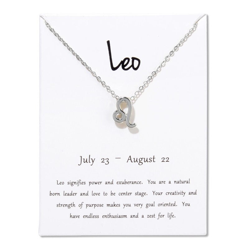 12 Constellations Necklace Pendant Aries Taurus Gemini Cancer Leo Virgo Libra Scorpio Sagittarius Capricorn Aquarius Pisces
