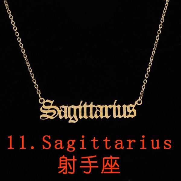 12 Constellations Pendants Necklace For Women Men Stainless Steel Letter Scorpio Capricorn Necklace Birthday Jewelry Gift