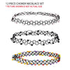12 Pcs Velvet Chokers Necklaces For Women Girls Party Collares Gothic Henna Tattoo Stretch Elastic Bohemia Style Colar Jewelry