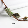 12 Pieces/Lot Ceramic Beads Pendants Long Necklace Women Men Jewelry Leather Chain Leaf  Statement Choker Vintage Accessories