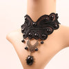12 Pieces/Lot Gothic Bowknot Necklaces For Woman Simulated Pearl Charms Necklace Black Sexy Lace Charm Choker Statement Jewelry