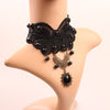 12 Pieces/Lot Gothic Bowknot Necklaces For Woman Simulated Pearl Charms Necklace Black Sexy Lace Charm Choker Statement Jewelry