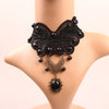 12 Pieces/Lot Gothic Bowknot Necklaces For Woman Simulated Pearl Charms Necklace Black Sexy Lace Charm Choker Statement Jewelry