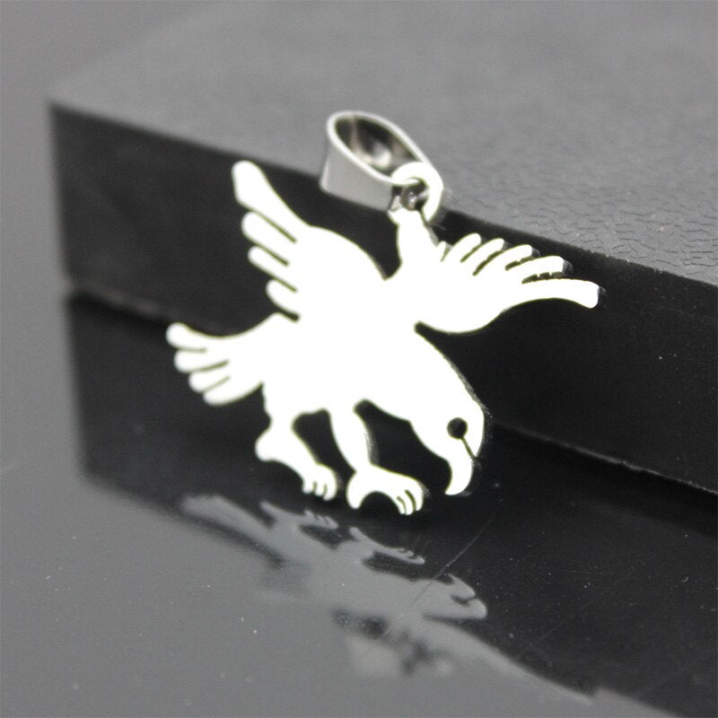 12 Pieces/Lot Stainless Steel Eagle Charm Necklaces Silver Color Wings Statement Chokers Women Men Animal Jewelry Accessories