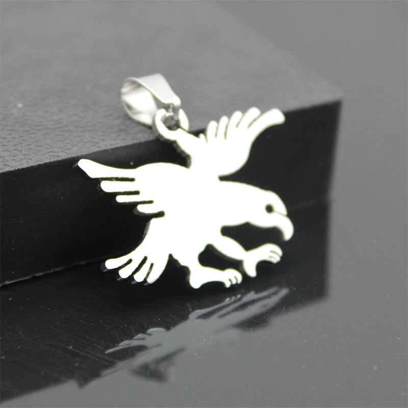12 Pieces/Lot Stainless Steel Eagle Charm Necklaces Silver Color Wings Statement Chokers Women Men Animal Jewelry Accessories