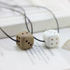 12 Pieces/Lot Women Men Charm Necklaces Dice Pendant Statement Choker Long Weave Rope Chains Black Brown Female Jewelry Necklace