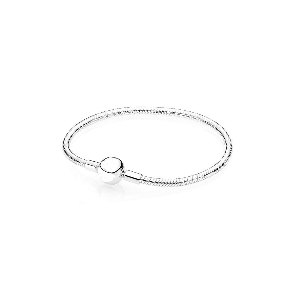 12 Style 925 Sterling Silver Basic Snake Chain Bracelets For Women Crystal Clasp Clip Fit Charms Beads & Pendants For Women