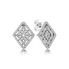 12 Style 925 Sterling Silver Earrings With Crystal Heart Hollow Round Rhombus Earrings For Women Wedding Jewelry