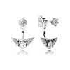 12 Style 925 Sterling Silver Earrings With Crystal Heart Hollow Round Rhombus Earrings For Women Wedding Jewelry