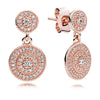 12 Style 925 Sterling Silver Rose Gold Earrings With Crystal Heart Star Flower Hollow Round Earrings For Women Wedding Jewelry