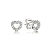 12 Style 925 Sterling Silver Rose Gold Earrings With Crystal Heart Star Flower Hollow Round Earrings For Women Wedding Jewelry