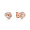 12 Style 925 Sterling Silver Rose Gold Earrings With Crystal Heart Star Flower Hollow Round Earrings For Women Wedding Jewelry