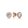 12 Style 925 Sterling Silver Rose Gold Earrings With Crystal Heart Star Flower Hollow Round Earrings For Women Wedding Jewelry