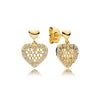 12 Style 925 Sterling Silver Rose Gold/Gold Earrings With Crystal Heart Star Flower Earrings For Women Wedding Jewelry