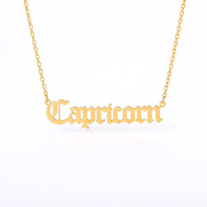 12 Zodiac Sign Letter Constellations Necklace For Women Men Virgo Leo Libra Scorpio Sagittarius Capricorn Aquarius Birthday Gift