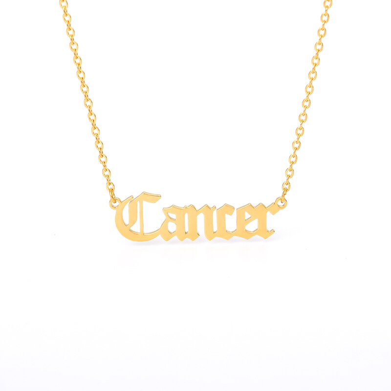 12 Zodiac Sign Letter Constellations Necklace For Women Men Virgo Leo Libra Scorpio Sagittarius Capricorn Aquarius Birthday Gift
