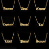 12 Zodiac Sign Letter Constellations Necklace For Women Men Virgo Leo Libra Scorpio Sagittarius Capricorn Aquarius Birthday Gift
