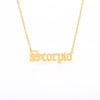 12 Zodiac Sign Letter Constellations Necklace For Women Men Virgo Leo Libra Scorpio Sagittarius Capricorn Aquarius Birthday Gift
