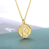 12 Zodiac Sign Necklace For Women Stainless Steel Religion Style Coin Shape Constellation Pendant Necklaces Female Boho Jewerly