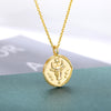 12 Zodiac Sign Necklace For Women Stainless Steel Religion Style Coin Shape Constellation Pendant Necklaces Female Boho Jewerly