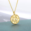 12 Zodiac Sign Necklace For Women Stainless Steel Religion Style Coin Shape Constellation Pendant Necklaces Female Boho Jewerly