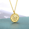 12 Zodiac Sign Necklace For Women Stainless Steel Religion Style Coin Shape Constellation Pendant Necklaces Female Boho Jewerly