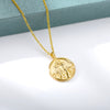 12 Zodiac Sign Necklace For Women Stainless Steel Religion Style Coin Shape Constellation Pendant Necklaces Female Boho Jewerly
