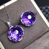 12 carat Natural Amethyst large granule suit 925 silver super brilliant manufacturing