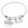 12 colors Birthstones Heart Charm Bracelet Inspirational Quote Wire Bangle for Women Friends Birthd Gift Jewelry You're Braver
