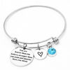 12 colors Birthstones Heart Charm Bracelet Inspirational Quote Wire Bangle for Women Friends Birthd Gift Jewelry You're Braver