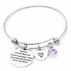 12 colors Birthstones Heart Charm Bracelet Inspirational Quote Wire Bangle for Women Friends Birthd Gift Jewelry You're Braver