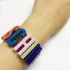 12 colors Cospl Handmade named Transparent innitial letter bangle ,luxury brand jewelry alphabet bracelets with PU leather