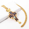 120CM long chain religious chest necklace with box Cross Crucifix Religious Icon necklace Orthodox Tradition Priests Pendant