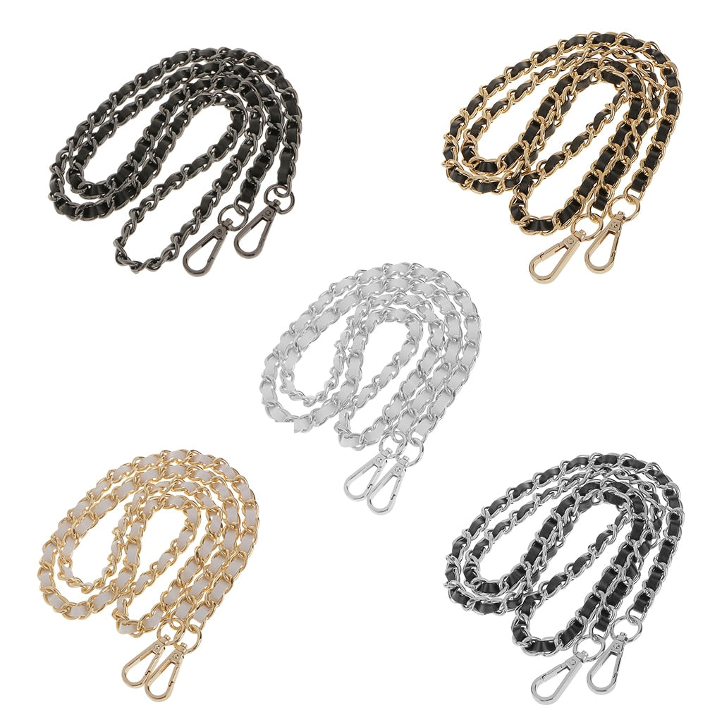 120cm Metal + Leather Cross Body Bag Chain Strap Purse Handbag Shoulder Bag Chain Replacement
