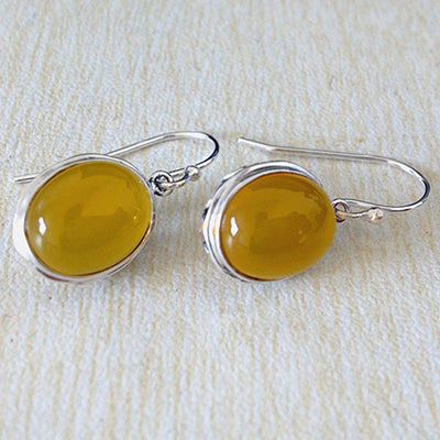 12MM Natural Stone Gem Jade Earrings 925 Sterling Silver Drop Earrings For Women Jewelry Vintage Hollow Flower Earrings SE08